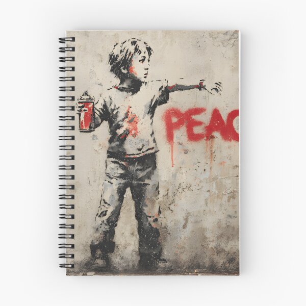 Item preview, Street Mural Little with a Can of Paint Peace Art designed and sold by GrinGalore.