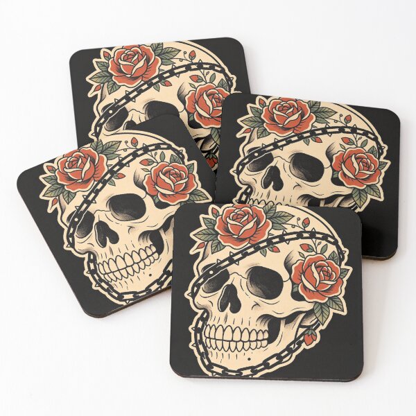Item preview, Skull and Roses – Traditional Tattoo Art designed and sold by wojtas90.