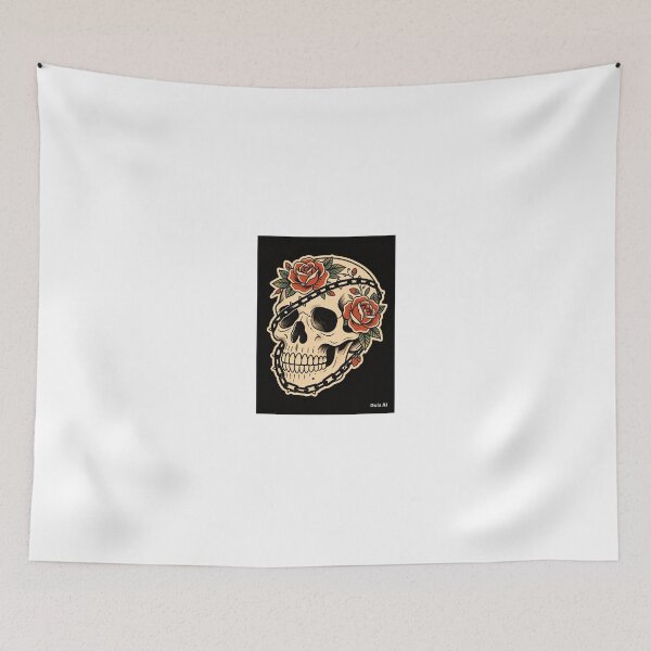 Item preview, Skull and Roses – Traditional Tattoo Art designed and sold by wojtas90.
