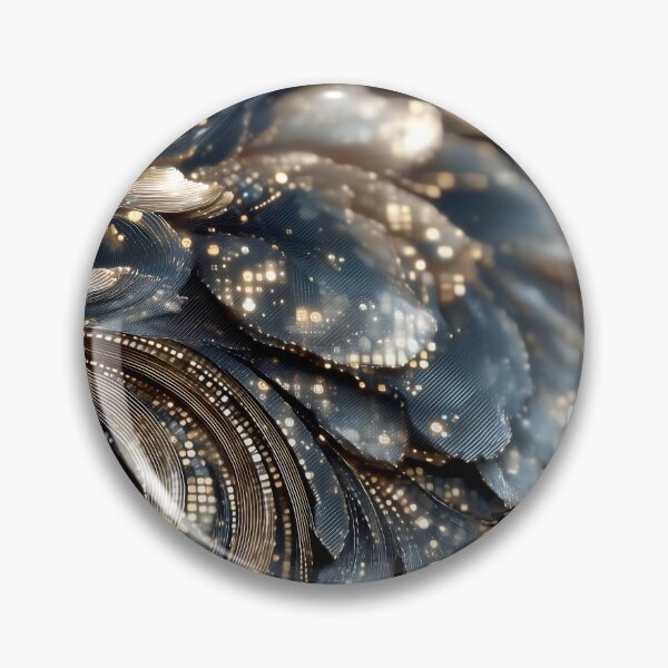 Item preview, modern nature floral tech blue led gold  designed and sold by dejco.art.