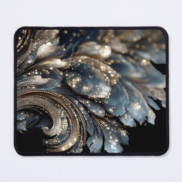Item preview, modern nature floral tech blue led gold designed and sold by dejco.art.