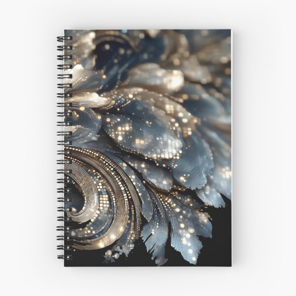 Item preview, modern nature floral tech blue led gold  designed and sold by dejco.art.