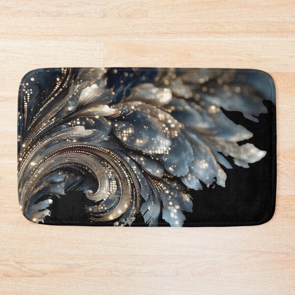 Item preview, modern nature floral tech blue led gold  designed and sold by dejco.art.