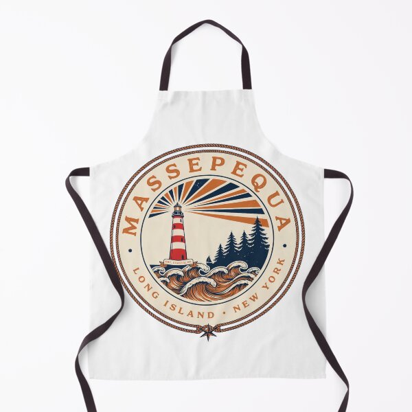 Item preview, Massapequa New York Lighthouse Vintage Coastal Design | Long Island Nautical Ocean Waves designed and sold by ArcticFoxStudio.