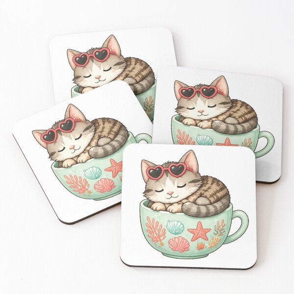 Item preview, Cozy Cat in a Teacup – Summer Edition designed and sold by Icareis-Studios.