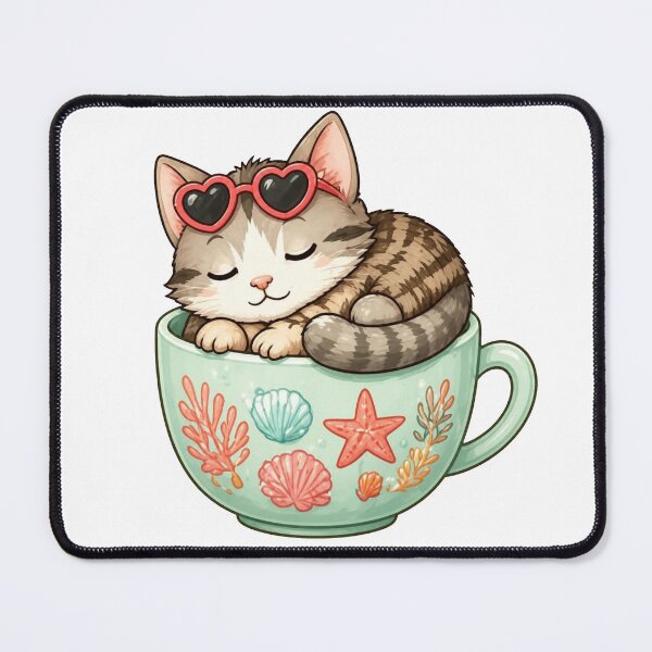 Item preview, Cozy Cat in a Teacup – Summer Edition designed and sold by Icareis-Studios.