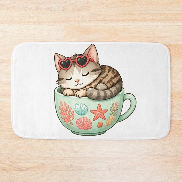 Item preview, Cozy Cat in a Teacup – Summer Edition designed and sold by Icareis-Studios.