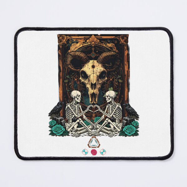 Item preview, Skeletons and Ravens Engraved in Gold designed and sold by m-yoga-store.