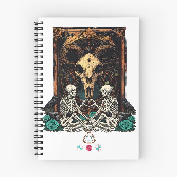 Item preview, Skeletons and Ravens Engraved in Gold designed and sold by m-yoga-store.