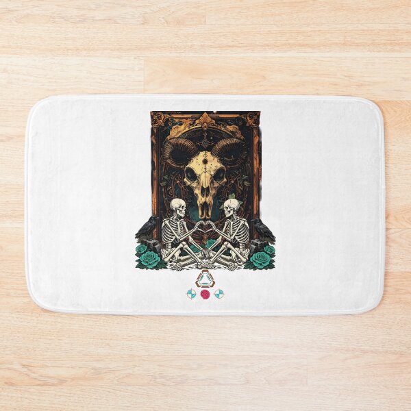 Item preview, Skeletons and Ravens Engraved in Gold designed and sold by m-yoga-store.