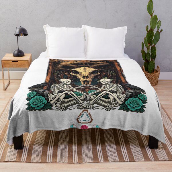 Item preview, Skeletons and Ravens Engraved in Gold designed and sold by m-yoga-store.