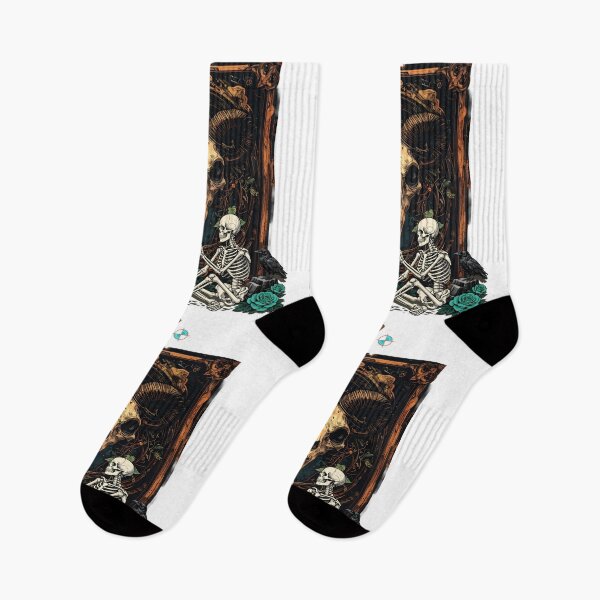 Item preview, Skeletons and Ravens Engraved in Gold designed and sold by m-yoga-store.