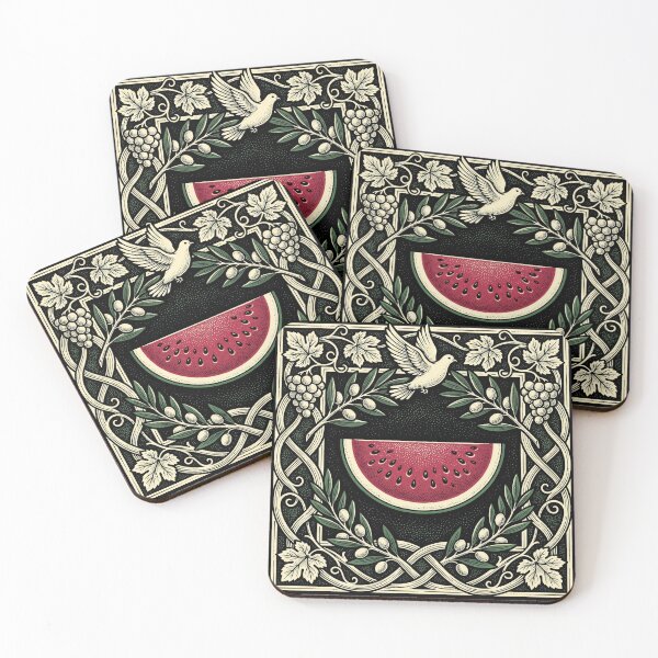 Item preview, Vintage Woodcut Watermelon Fine Art Linocut Style Graphic designed and sold by TeNovaStudio.
