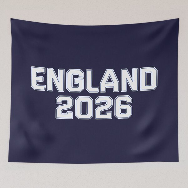 Item preview, England 2026 World Cup (White with Blue & White Outline) designed and sold by STUDIO-72.