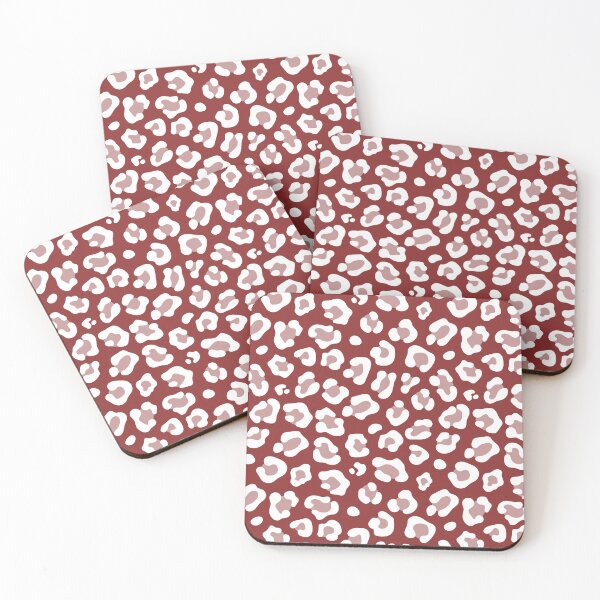 Item preview, Brick Red and White leopard print designed and sold by pattern-archive.