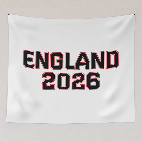 Item preview, England 2026 World Cup (Black with White & Red Outline) designed and sold by STUDIO-72.