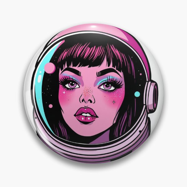 Item preview, Retro Pop Art Astronaut Girl in Space Helmet designed and sold by  AureliusX.