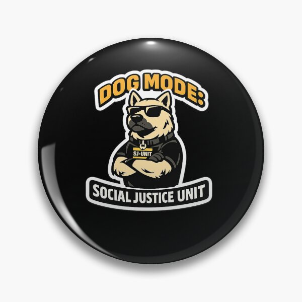 Item preview, DOG MODE: SOCIAL JUSTICE UNIT — Funny Dog Sticker designed and sold by Timeless Junction.