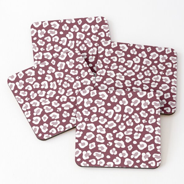 Item preview, Burgundy and White leopard print designed and sold by pattern-archive.