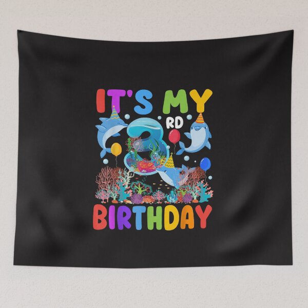 Item preview, Its My 3rd Birthday Dolphin Party Ocean Theme Kids Birthday Design designed and sold by kiralynstration.