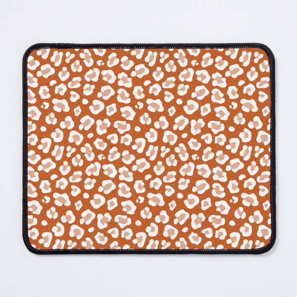 Item preview, Burnt Orange and White leopard print designed and sold by pattern-archive.
