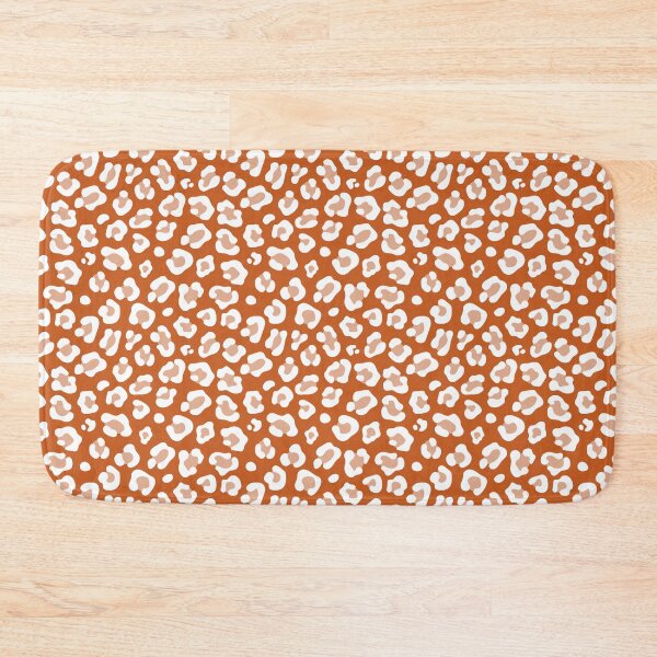 Item preview, Burnt Orange and White leopard print designed and sold by pattern-archive.