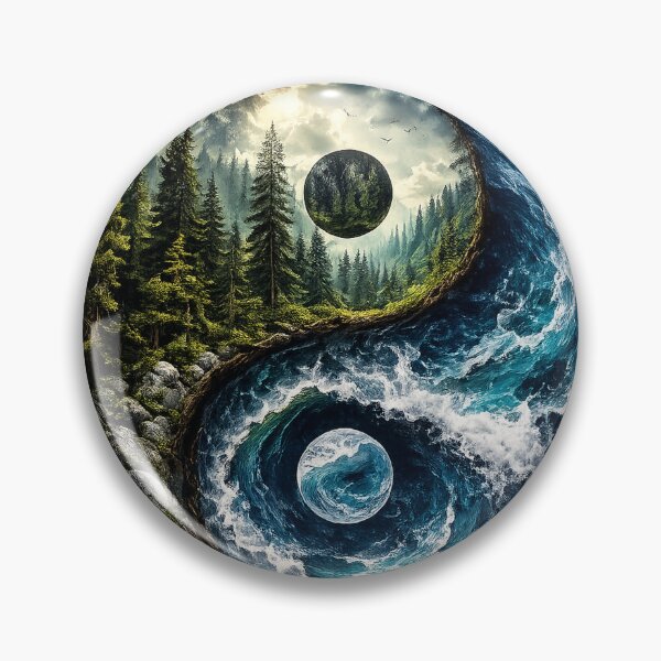 Item preview, Forest & Ocean Yin Yang designed and sold by FyreHorse Designs.