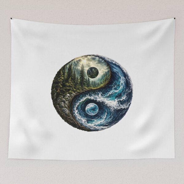 Item preview, Forest & Ocean Yin Yang designed and sold by FyreHorse Designs.