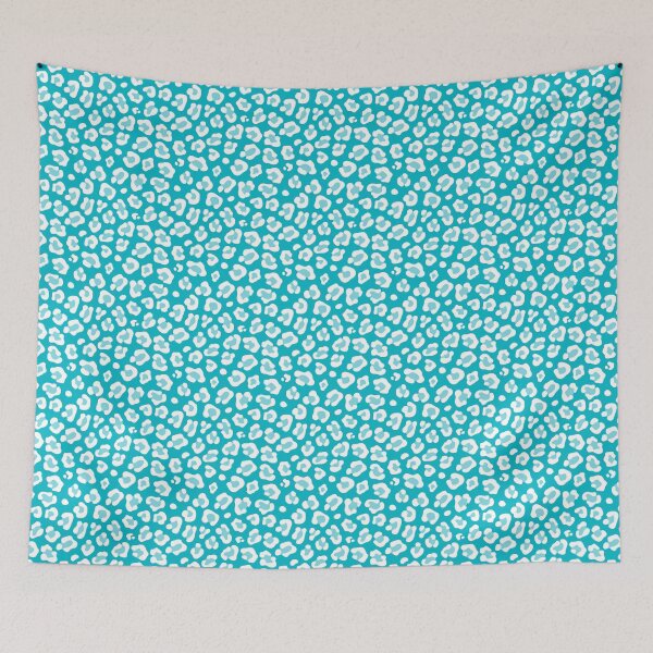 Item preview, Cyan and White leopard print designed and sold by pattern-archive.