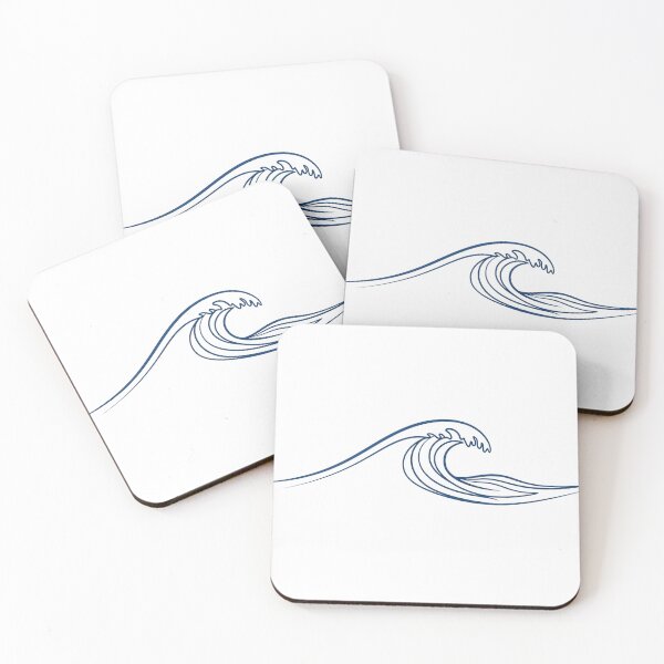 Item preview, Minimalist ocean wave line art coastal navy single line sea aesthetic boho wall design designed and sold by icemanphotos.
