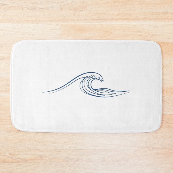 Item preview, Minimalist ocean wave line art coastal navy single line sea aesthetic boho wall design designed and sold by icemanphotos.