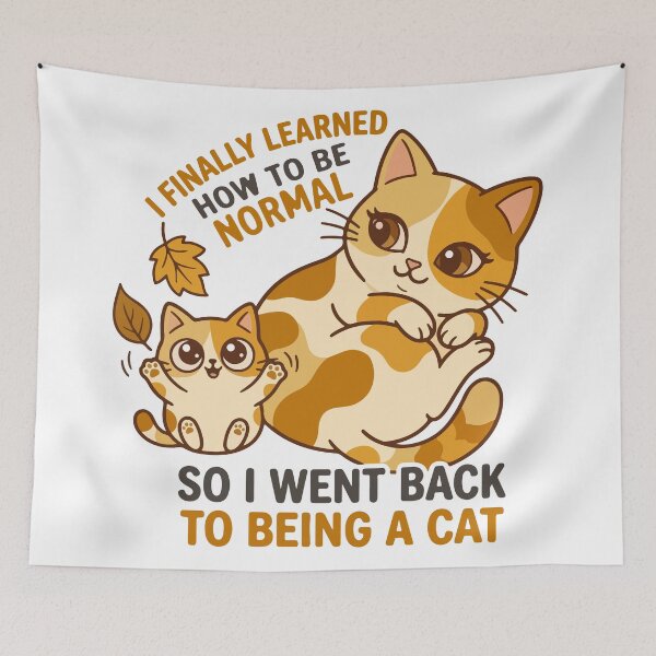 Item preview, Cute Autumn Calico Cat And Kitten Playing With Leaves designed and sold by banglalook.