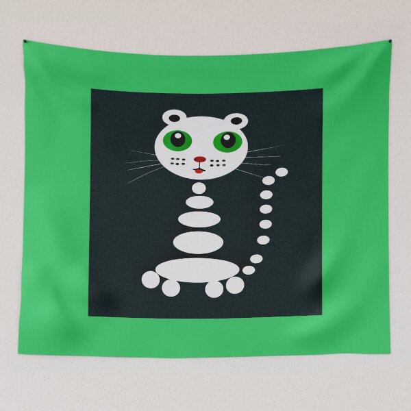 Item preview, Geometric White Cat Design designed and sold by Elaine M Hayward .