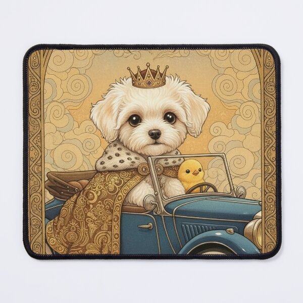Item preview, A Bichon Frise Prince & His Navigator Chick designed and sold by Black Cat Matters.