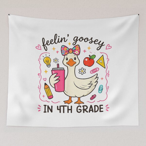 Item preview, Feeling Goosey In 4th Grade Funny Goose Back To School Girl Design designed and sold by kiralynstration.