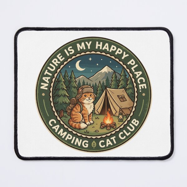 Item preview, Nature Is My Happy Place Camping Cat designed and sold by LikeDrop.