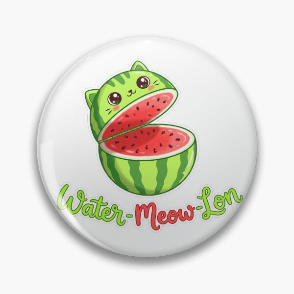 Item preview, Water Meow Lon Cute Kawaii Cat Watermelon Summer Pun designed and sold by TeNovaStudio.