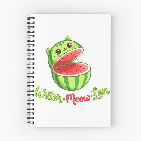 Item preview, Water Meow Lon Cute Kawaii Cat Watermelon Summer Pun designed and sold by TeNovaStudio.