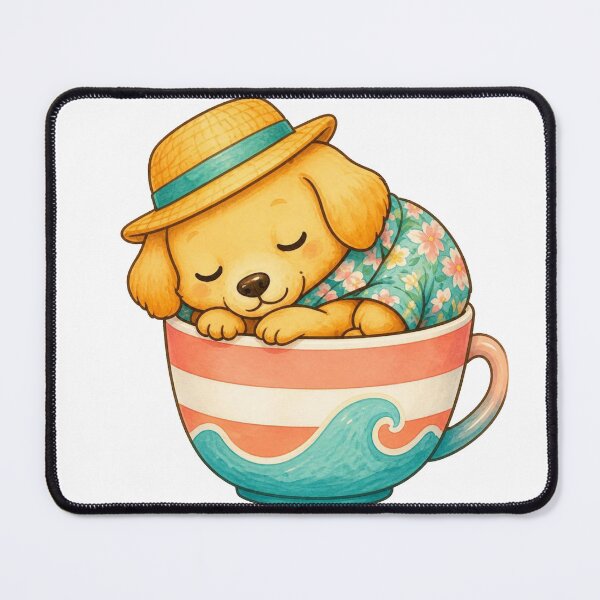 Item preview, Cozy Puppy in a Teacup – Summer Edition designed and sold by Icareis-Studios.