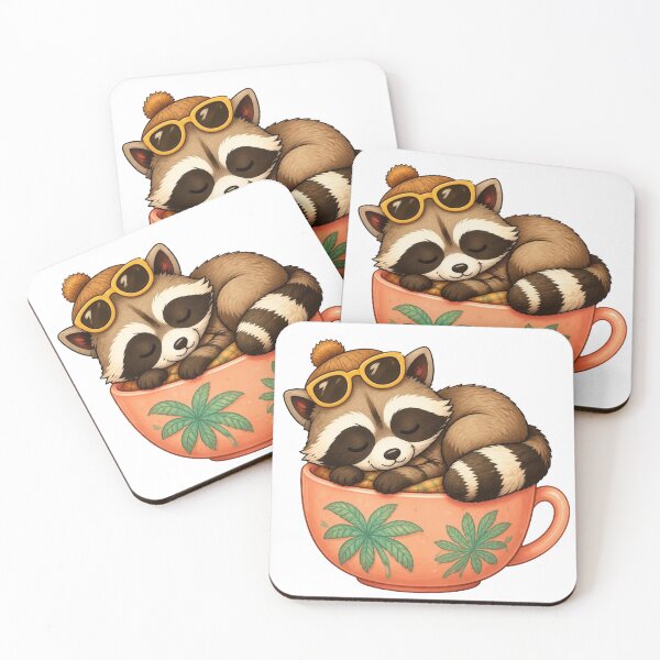 Item preview, Cozy Raccoon in a Teacup – Summer Edition designed and sold by Icareis-Studios.