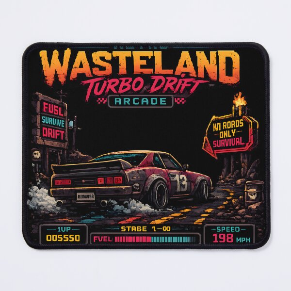 Item preview, Retro Wasteland™: Turbo Drift Arcade - 8Bit Pixel Racing Survivor | Post-Apocalyptic Car Gamer Design designed and sold by Ivory Code.