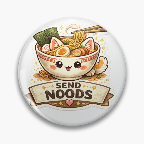 Item preview, Send Noods – Cute Kawaii Ramen Cat Sticker designed and sold by vinothmech53.