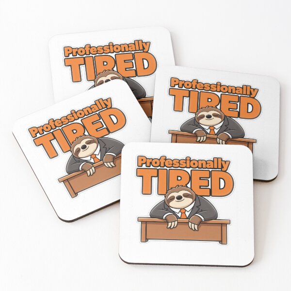 Item preview, Professionally Tired Funny Sloth Office Worker Sticker | Workplace Humor Gift designed and sold by KP Creative Co.