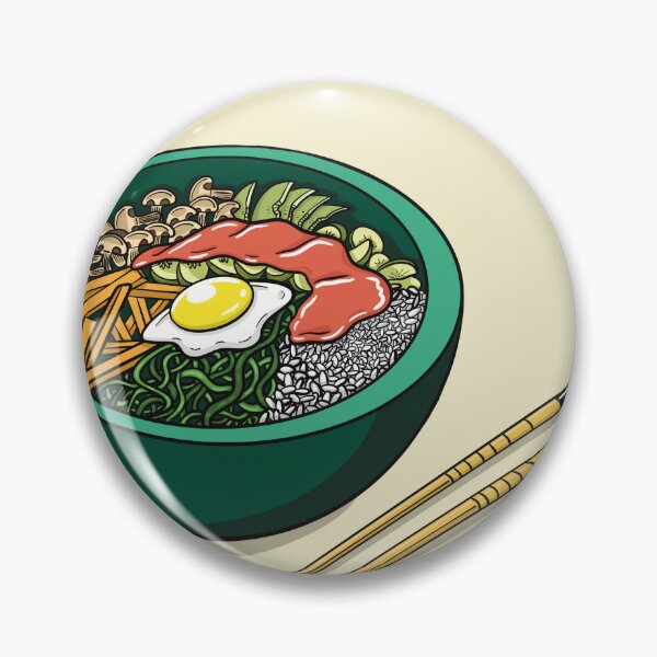 Item preview, Bibimbap Bowl - Korean Food Cuisine Illustration art decor designed and sold by TAWN ILLUSTRATIONS.