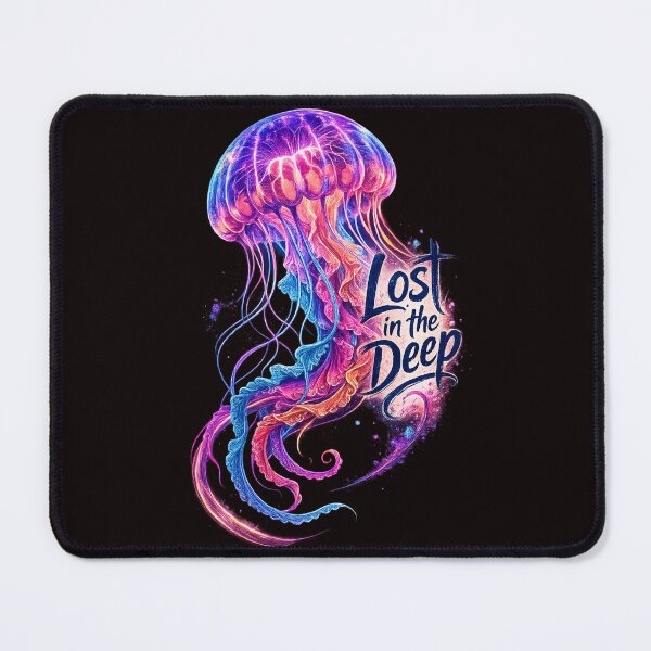 Item preview, Lost in the Deep Jellyfish – Bioluminescent Ocean Fantasy Art designed and sold by TataGra.