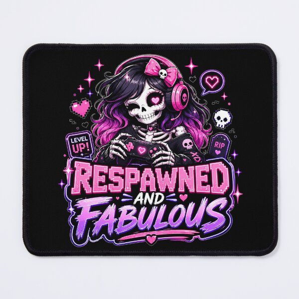 Item preview, Respawned And Fabulous Gamer Girl Skeleton Funny Gifts for Streamer designed and sold by BadhbhArt.