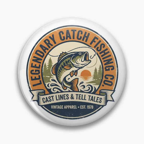 Item preview, Legendary Catch Fishing Co Vintage Fishing Badge designed and sold by LikeDrop.