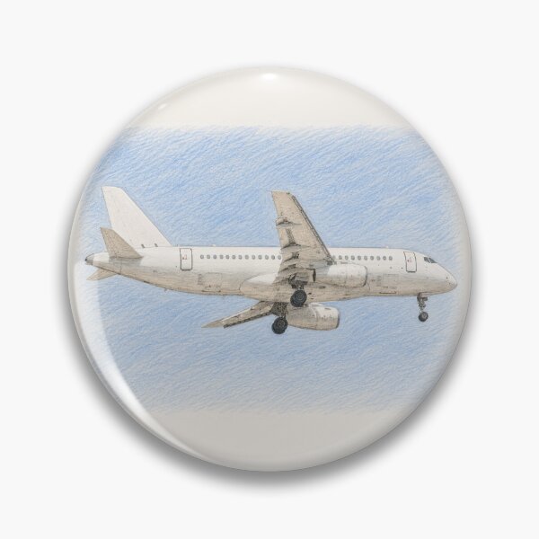 Item preview, Airplane on Final Approach – Colored Pencil Aviation Illustration designed and sold by EMairplanes.