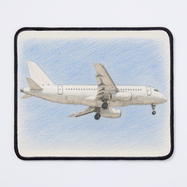 Item preview, Airplane on Final Approach – Colored Pencil Aviation Illustration designed and sold by EMairplanes.
