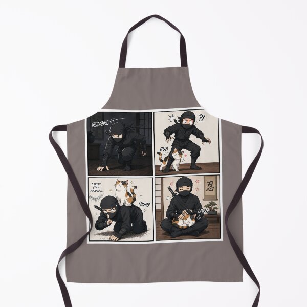 Item preview, Ninja vs Cat — The Ultimate Defeat (4-Panel Comic) designed and sold by Aguri-tei.